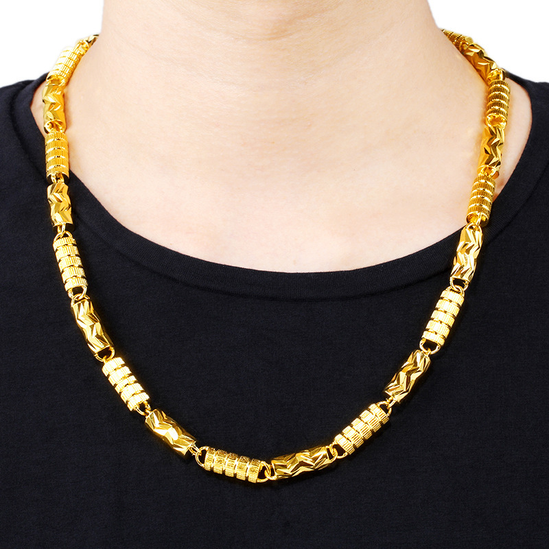 

Forever Not Fade 24K Gold Filled Necklace for Men Women Fine Bijoux Femme Collares Naszyjnik Jewelry 24K Gold Jewelry Necklaces, Silver
