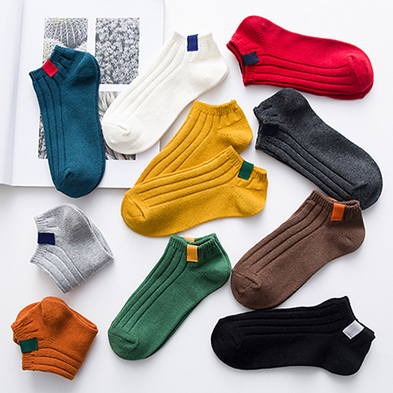 

Solid Color Women Socks Fashion Warm Cotton Socks for Girls Female Sleeping Home Floor Bedroom Short harajuku Casual, Black