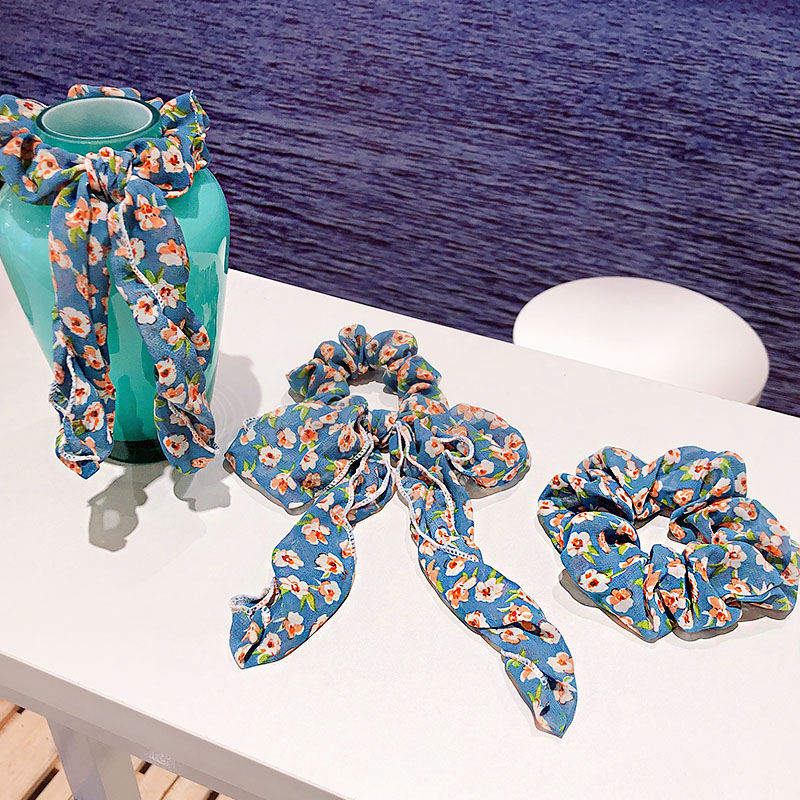 

New Women Girls Elegant Print Flower Bow Scrunchie Ponytail Holder Rubber Band Sweet Headband Hair Band Fashion Hair Accessories