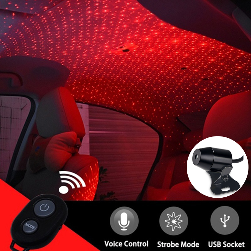 

LED Car Roof Star Night Light Projector Atmosphere Galaxy Lamp Universal USB Decorative Lamp Adjustable Multiple Lighting Effect