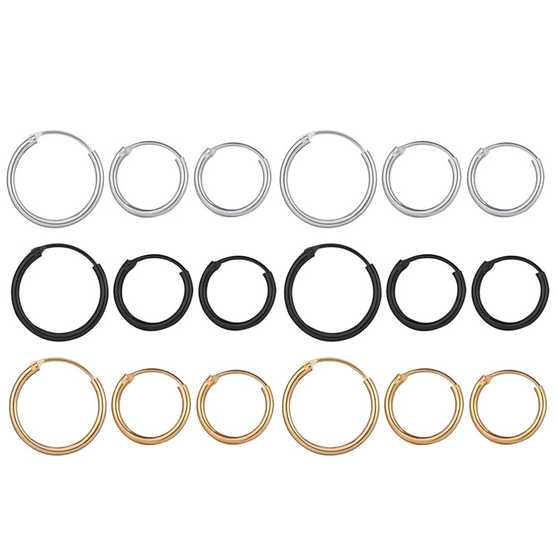 

2020 New Fashion Women Girl Simple Round Circle Small Ear Hoop Earrings Punk Earrings Jewelry 3 Size
