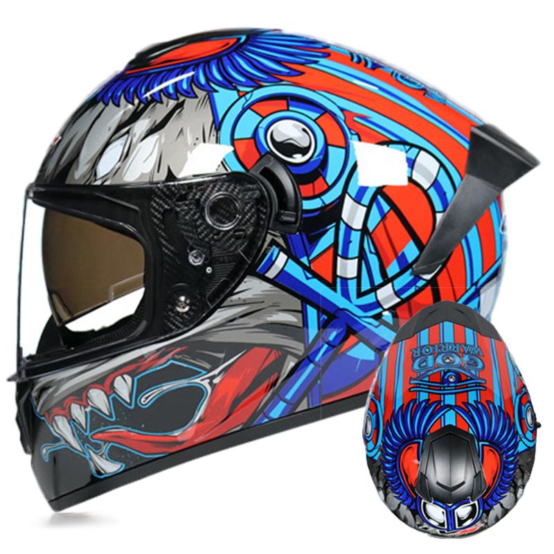 

Motorcycle Helmets Moto Helmet Riding Full Face Motocross Helmet Double Lens Casque Racing Moto Mororbike DOT Approved, Only silver lens