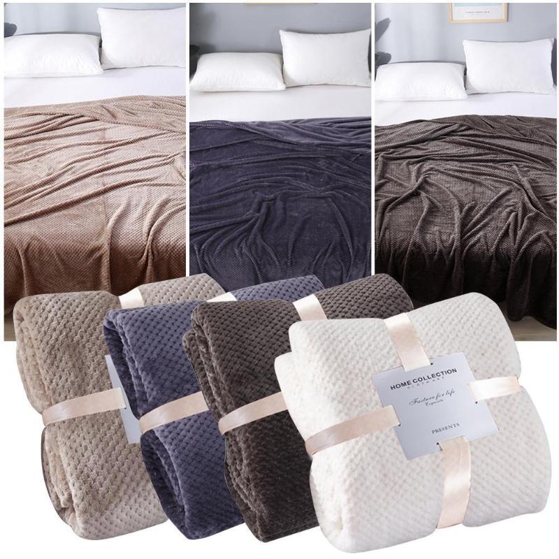 

Warm Soft Flannel Blankets Textile Airplane Sofa For Office Kids Coverlet Car Bed Blanket Travel Portable G8O3