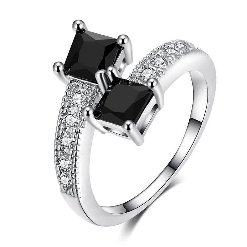 

New Trendy Crystal Luxury Starry Colorful Filled Zircon Rings For Women Fashion Jewelry Finger Female Wedding Jewelry Gift