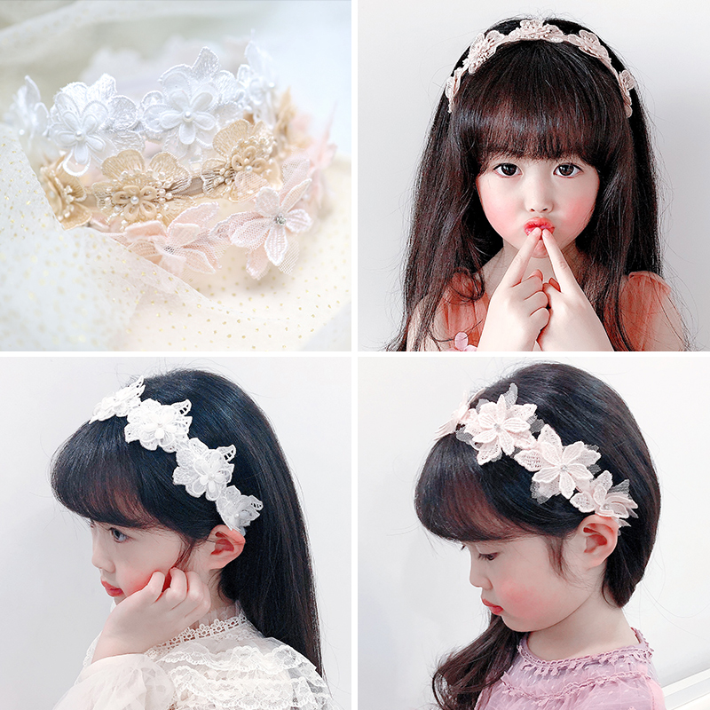

12pcs Fashion Royal Crochet Floral Hair Sticks Pearl Rhinestone Flower Hairbands Headbands Princess Girls Hair Accessories, Pink