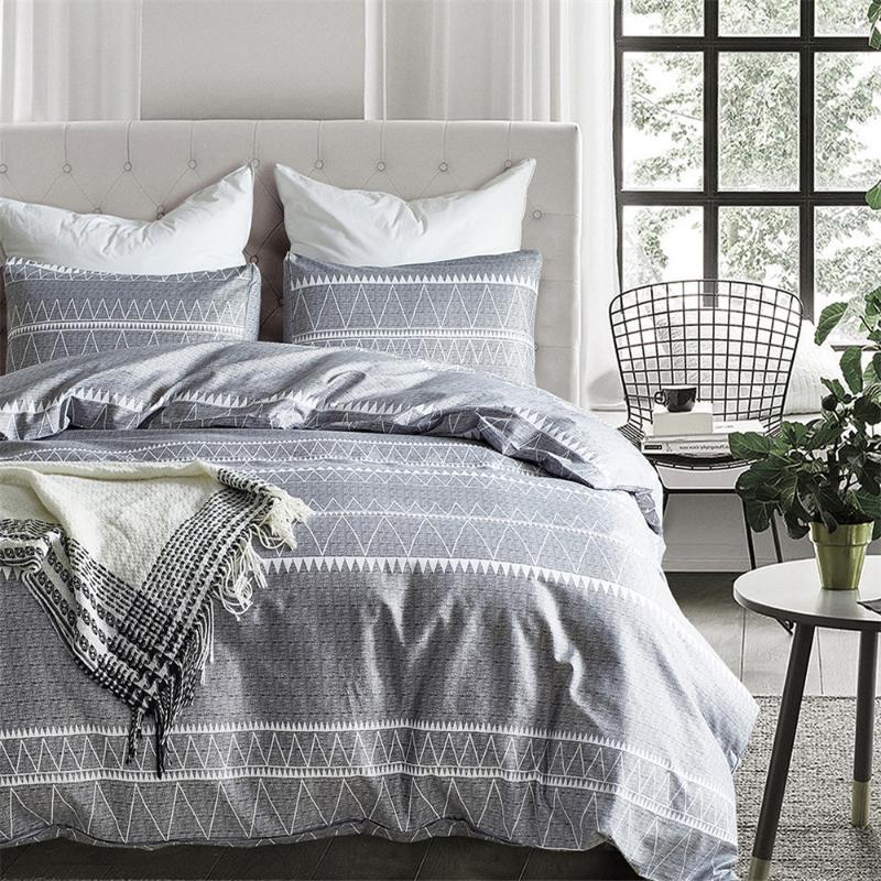 

NS Contracted gray Printed bedding sets Quilt/Duvet/Comforter cover Bedroom 3pcs holiday Gift all size, 01