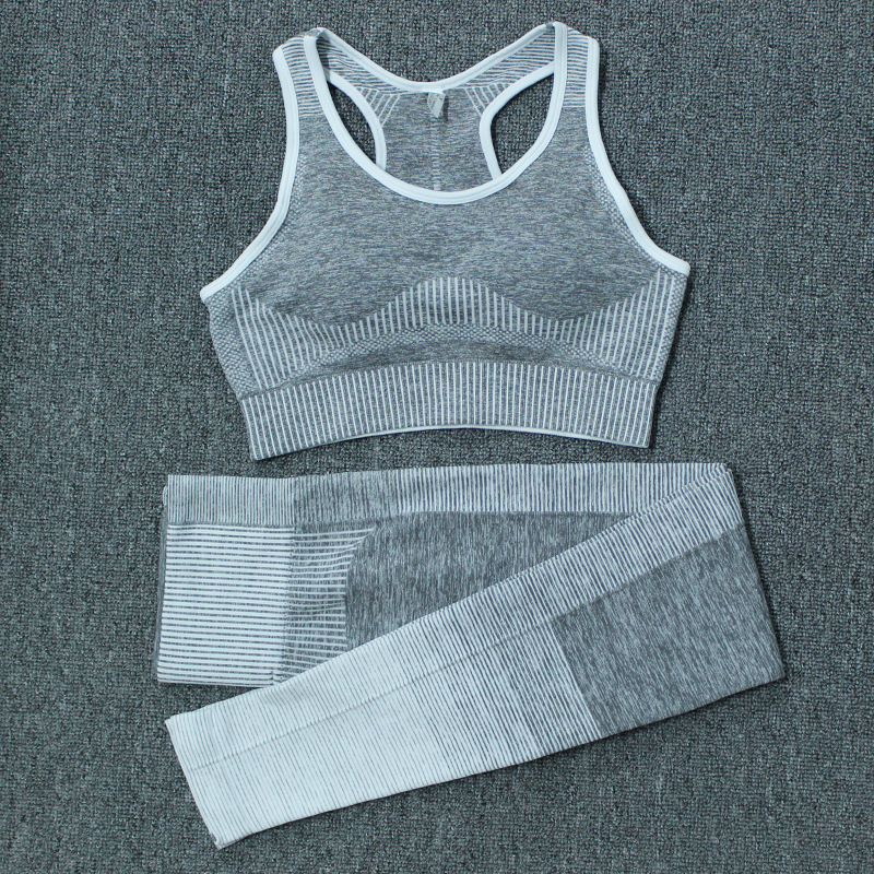 

2PCS Seamless Yoga Set Women Fitness Cloth Workout Sportswear Gym Leggings and Sport Bra Crop Top Shirts Sports Suit, Orange bra