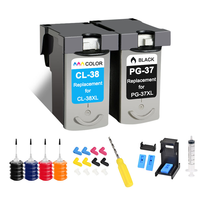 

NEW for Canon PG37 CL38 PG 37 CL 38 PIXMA MP140 MP190 MP210 MP220 MP420 IP1800 IP2600 MX300 MX310 Printer cartridges kit tool