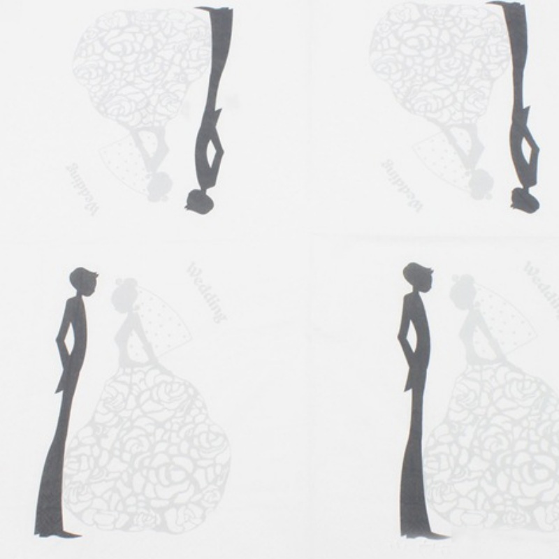

2-Ply Printed Paper Napkins for Weeding Dinner and Party 20 Pcs Wedding Party With Colorful Printed Napkin Bride