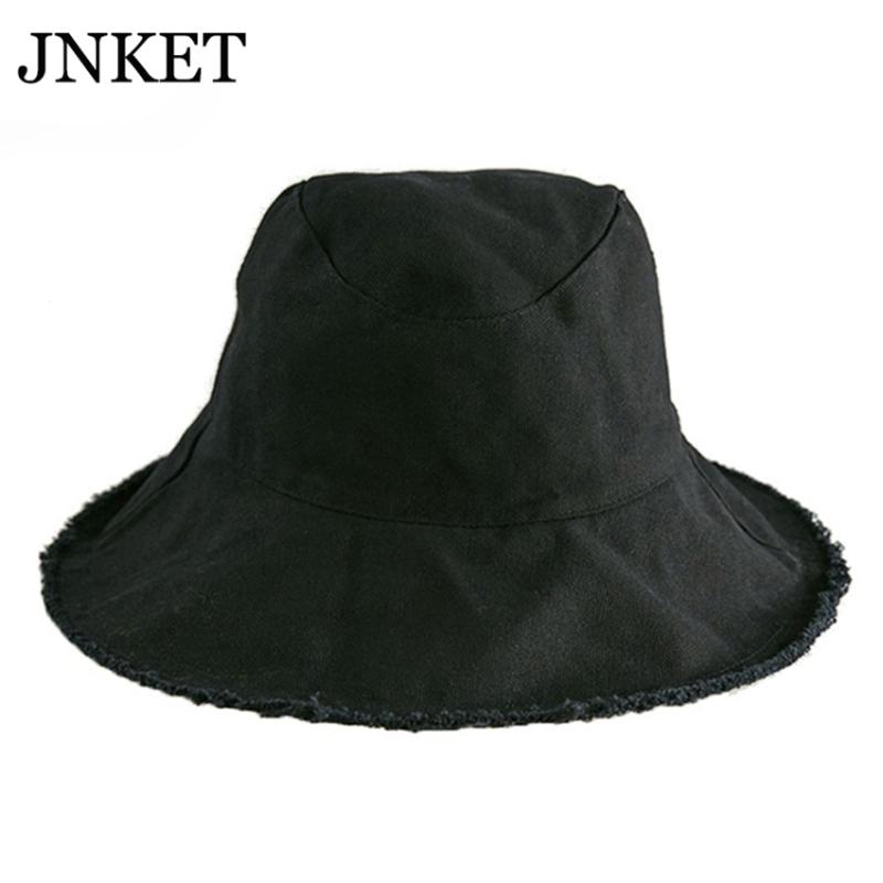 

JNKET Fashion Women Bucket Hat Beach Sun Hats Flat Cap Fisherman Cap Outdoor Travel Hat Foldable Summer Sunhat, Black