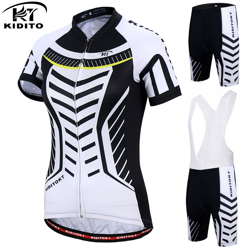 

KIDITOKT Pro Women's Cycling Jersey Set Quick-Dry Bike Wear Cycling Clothes Breathable Mountain Bicycle Clothing Suit, Women normal set