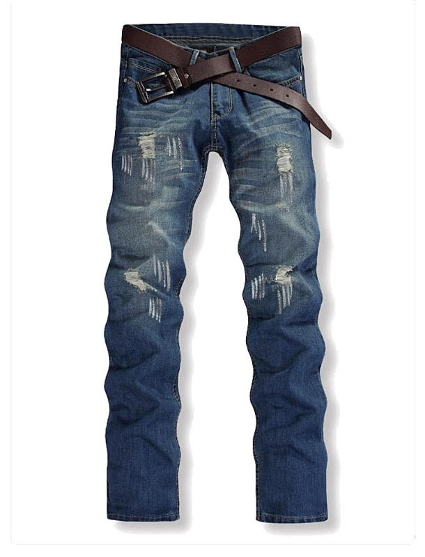 

Laamei Stretch Denim Pants Solid Slim Fit Jeans Men Casual Biker Denim Jeans Male Street Hip Hop Vintage Trouser Skinny Pant 302, Sky blue