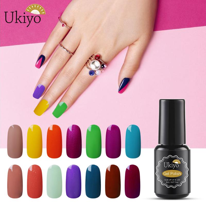 

Ukiyo 8ml Candy Color Gel Varnish Soak Off UV Gel Polish Vernis Semi Permanent Nail Art Manicure Enamel Lacquer GelLak Nail, 90485