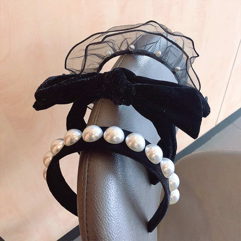 

Fashion Elegant Trendy Big Pearl Headband For Women Headband Wild Bezel Turban Girls Hair Headwear