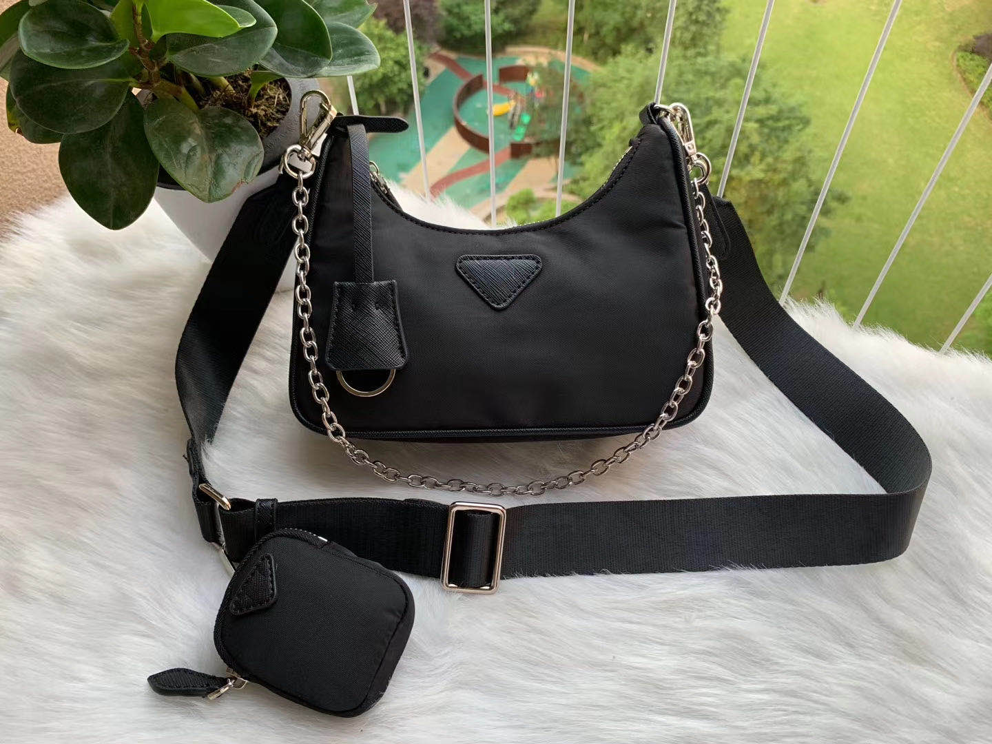 

high quality reedition 2005 designers womens luxury handbags hobo purses lady handbag crossbody shoulder channel totes fashion luxury bag, Black