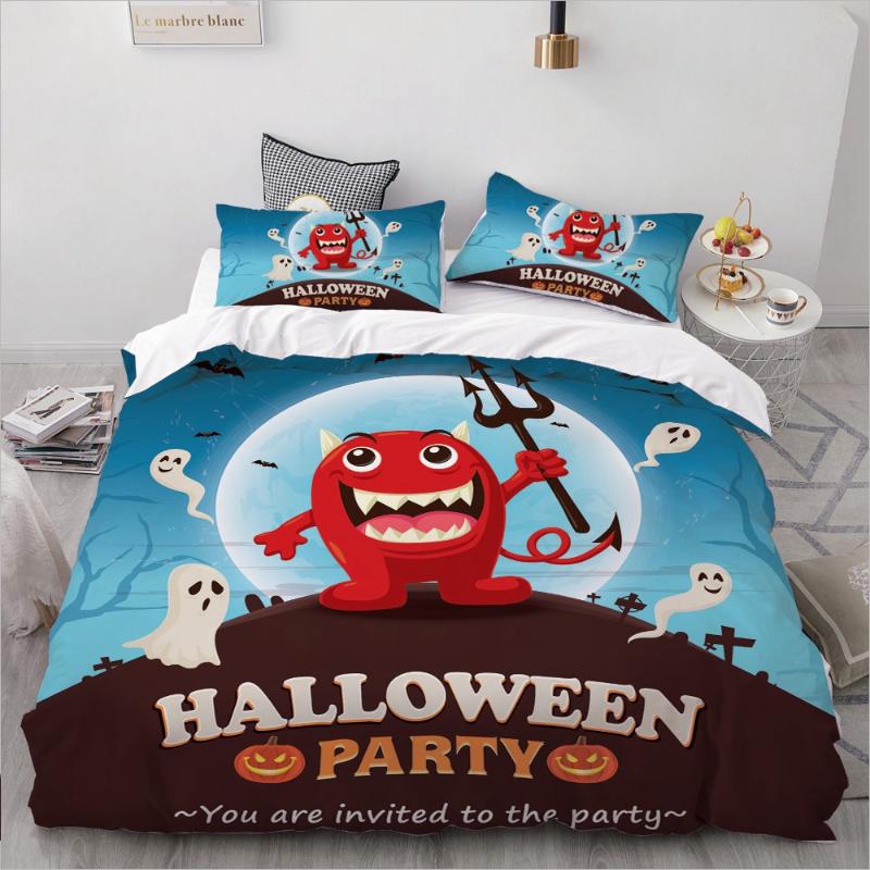 

Halloween Bedding King/Queen,3D Cartoon Bedding set for Kids/baby/children Duvet Cover Set Single,Quilt/Blanket Cover demon, Hw 907