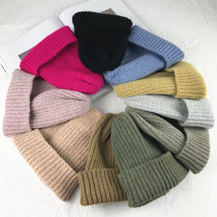 

New Solid Wool Beanie Knitted Warm Soft Trendy Winter Hats Simple Korean Style Women Wool Casual Caps Elegant All-match Beanie, Red