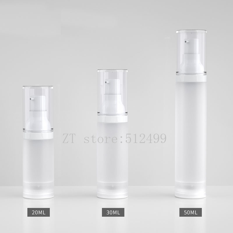 

20/30/50ml 30pcs/lot Empty Cosmetic White PP Frosted Vacuum Lotion Nozzle Container,DIY Portable Airless Cosmetic Liquid Package