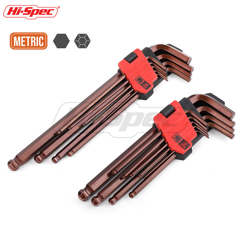 

Hi-Spec 9pc S2 Allen Key Set Industrial Hex Ball End Torque Wrench Spanner Long Medium Universal Hexagonal Key Set Llave Allen