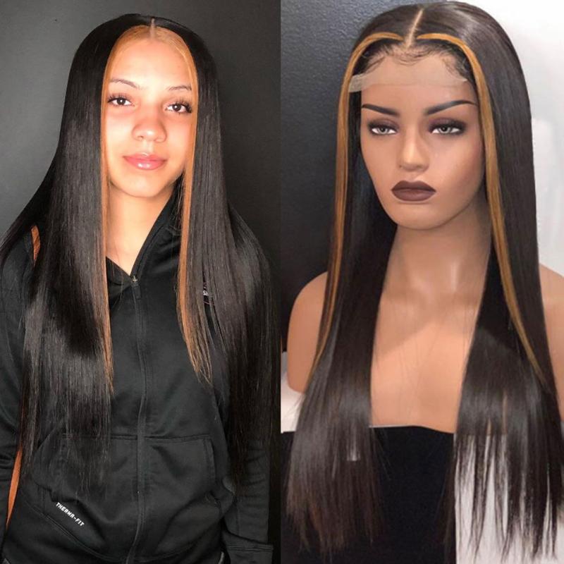 

Straight Human Hair Wigs Pre Plucked Straight Lace Front Wig Honey Blonde Wig Lace Front Human Hair Short Bob, As pic