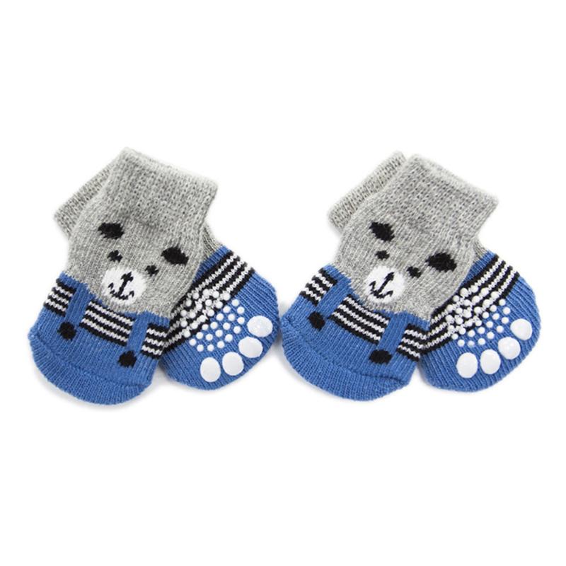 

Pet Dog Puppy Non-slip Socks with Cute Animal and Prints Size S, As shown