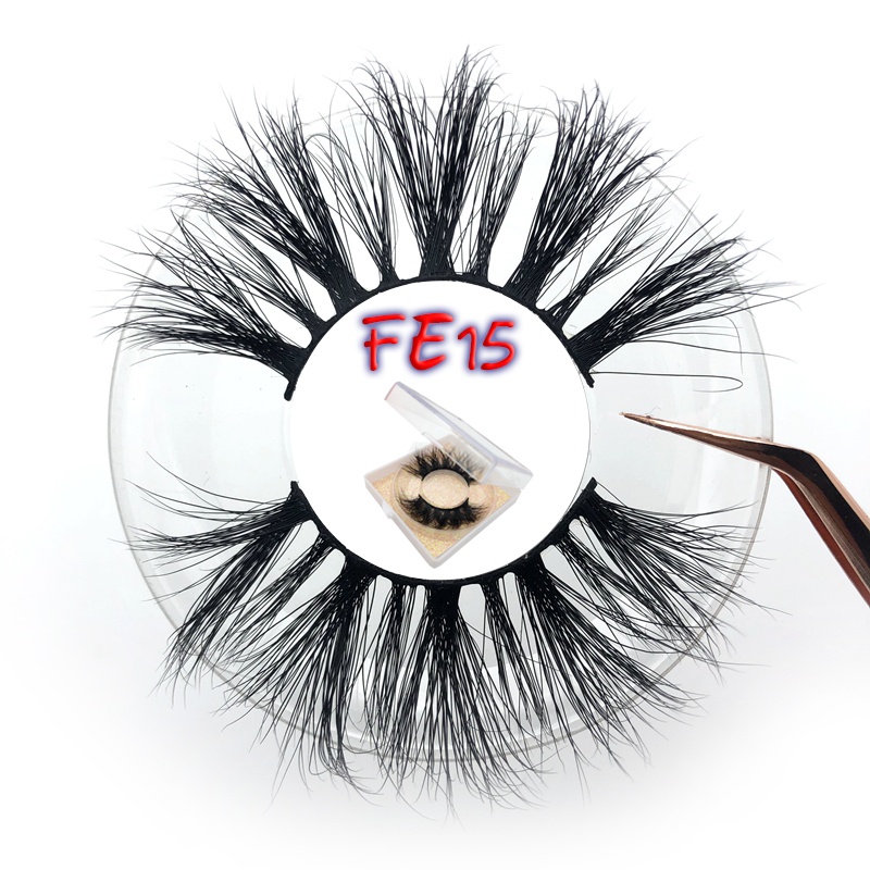 

Mikiwi 25mm Long 3D Real mink lashes extra length mink eyelashes Big dramatic volumn eyelashes strip thick false eyelash