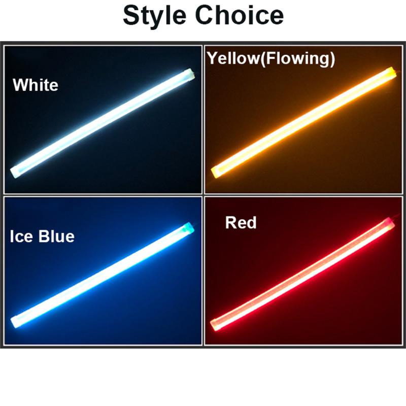 

12V 30/45/60cm Flexible Car DRL Led Daytime Running Lights Turn Signal Strip Headlight Assembly Auto Lamps Car Styling, As pic
