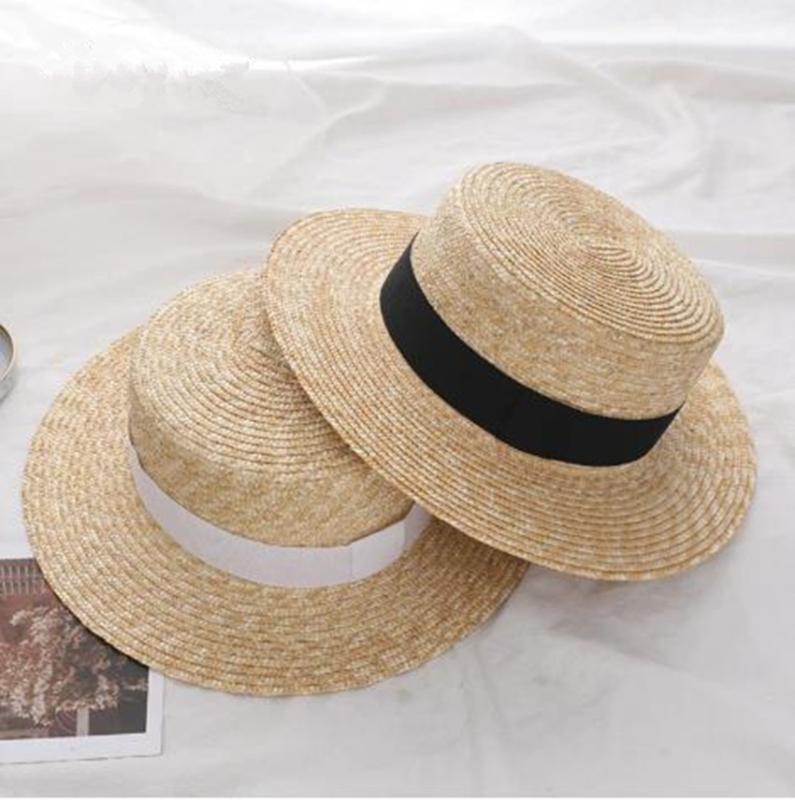 

Summer Women Wide Brim Straw Hat Fashion Chapeau Paille Lady Sun Hats Boater Wheat Panama Beach Hats Chapeu Feminino Caps, White