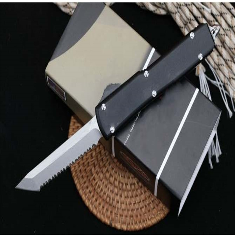 

Special Mic tech ut85 [single edge full tooth] camping Collecting hunting knife knives D2 copies AU matic duble action