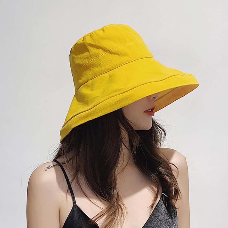 

Fashion Women Sun Hats Wide Brim Fisherman Hat Beach Bucket Caps Ladies Girls Summer Outdoor Foldable Sun Protection Cap, Black