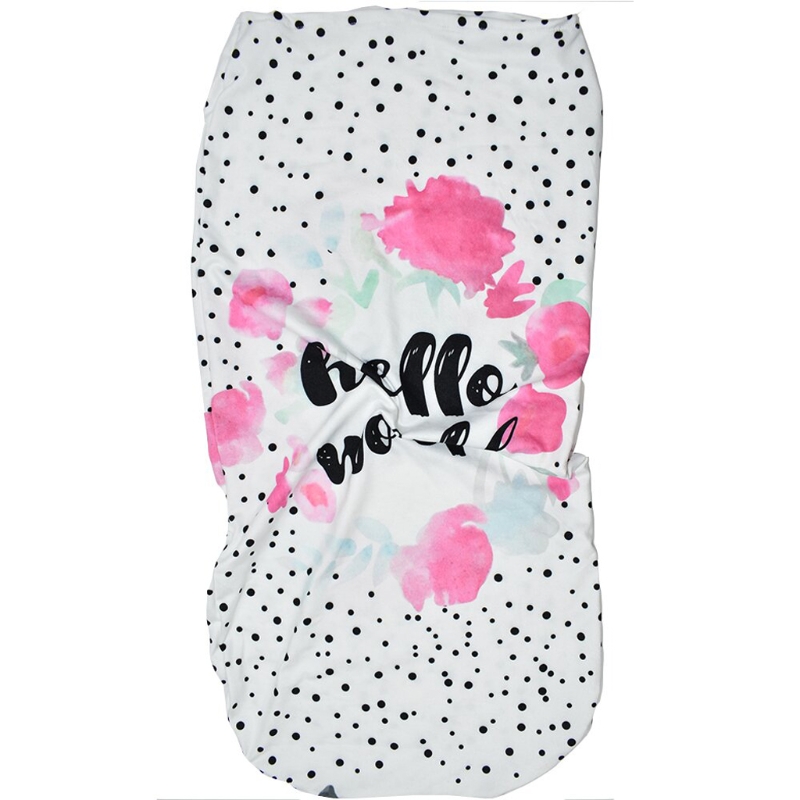 

2 Pcs Infant Newborn Toddler Swaddle Blanket Baby Sleeping Case Bag Headband Hello World Letter Print Drop ship
