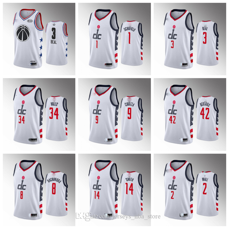

2020 WashingtonWizardsMen John Wall White Basketball Jersey Davis Bertans Bradley Beal Rui Hachimura Thomas Moritz Wagner Smith, Color13