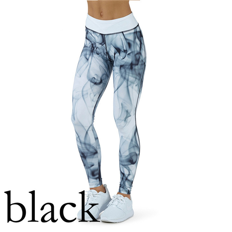 

Hot sale 3D digital printing inkjet sexy yoga bulifting sports leggings gym jogging women fitness leggings tight yoga pants, Black