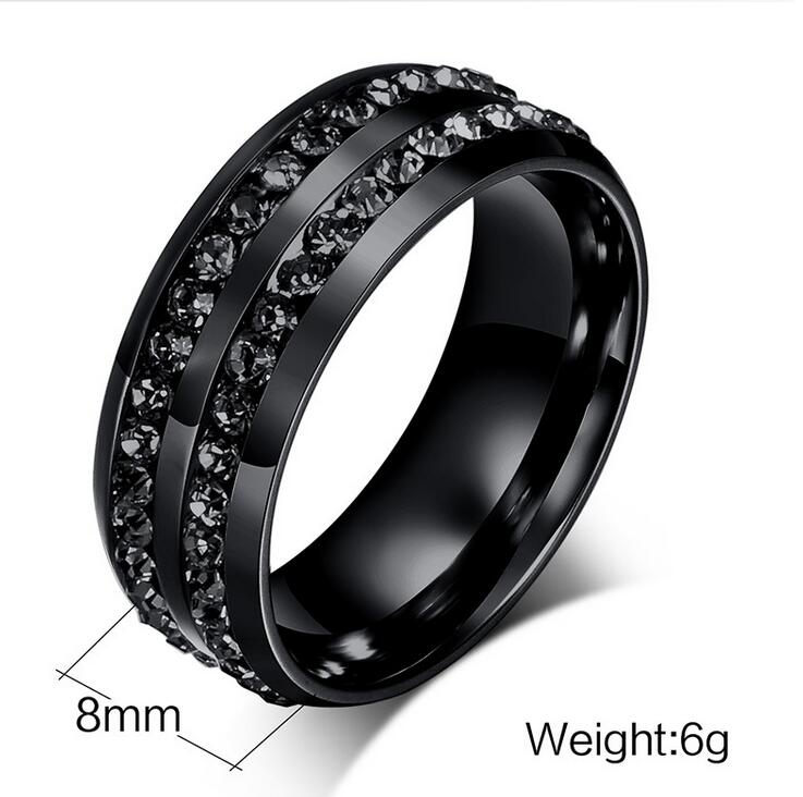 

Junerain Size 8-13 His and Hers Classic Jewelry 10KT Black Gold Filled&Stainless Steel 5A Cubic Zirconia CZ Women Men Wedding Couple Ring