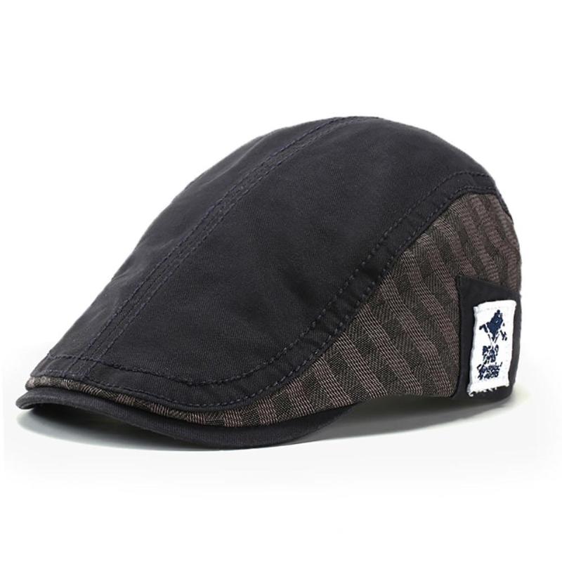 

Berets Men's Casual Hat Embroidery Cotton Caps For Spring Summer Autumn Outdoor, Black