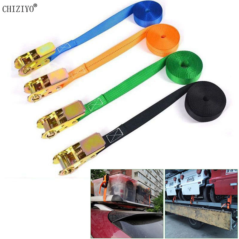 

25mm x 3m Ratchet Tensioner Loop Lashing Straps Heavy Duty Ratchet Webbing Cargo For Cargo Trunk Wood Binding Strap