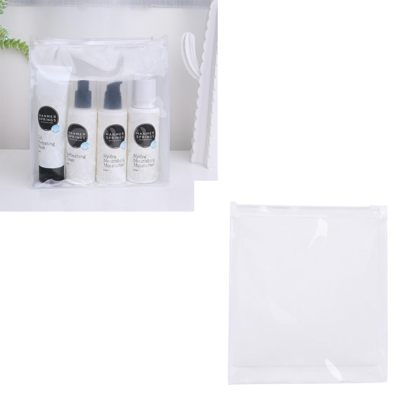 

100pcs Cosmetic Bag 2020 New Clear PVC Solid Waterproof Protable Multifunctional Travel bags Size 18*6*19.5cm