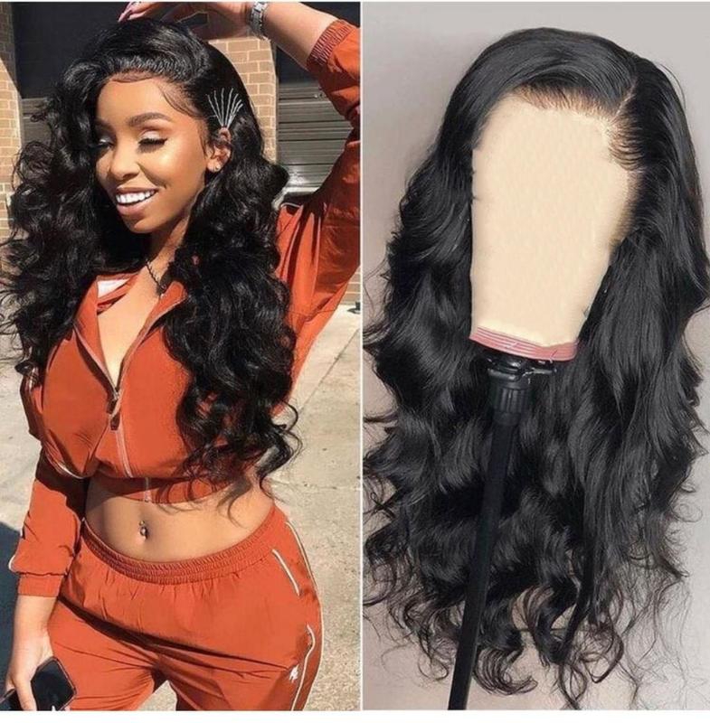 

Wowangel Side Part Body Wave Pre Plucked 180% Density Brazilian Remy For Black Woman 4*4 Closure Lace Front Human Hair Wigs, As pic
