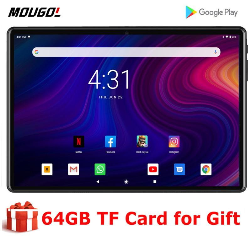 

Newest Google Android 9.0 Pie OS 10 inch Tablet PC 32GB ROM Wifi GPS Tempered 2.5D Screen IPS Tablet 10.1+Gifts, Black