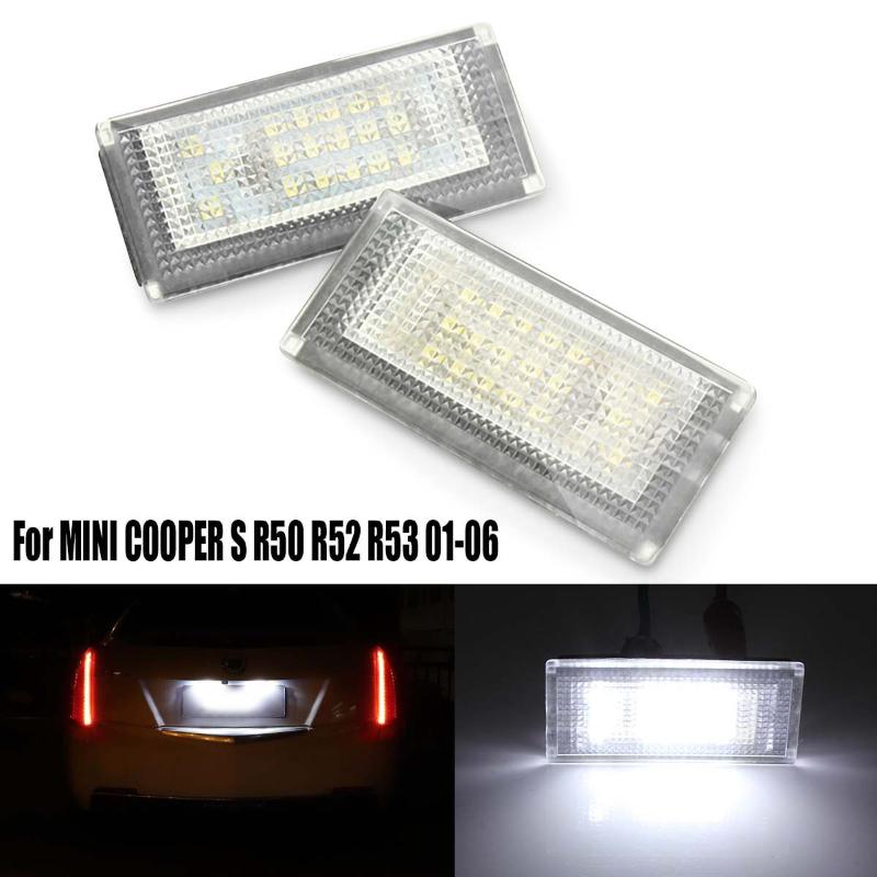 

2pcs Error Free 18 LED Car Number License Plate Light for MINI COOPER R50 W10 TB86244 R52 W10 TF91466 S R53 W11 TK88239, As pic