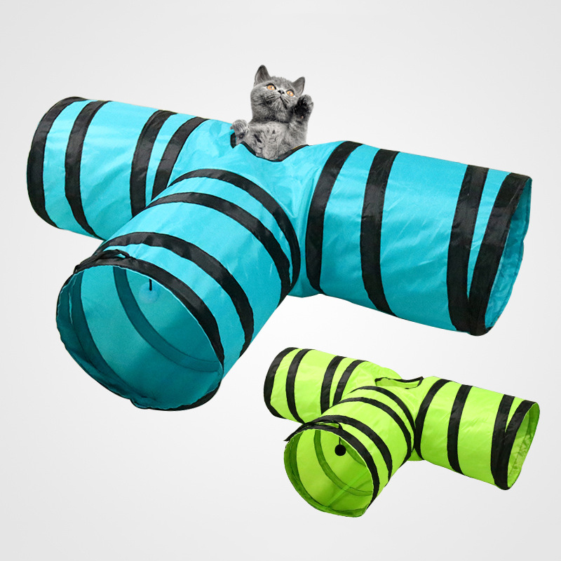 

3Holes Pet Cat Tunnel Toys Foldable Pet Cat Training Toy Interactive Tube Fun Toy For Animal Play Tunnel Tube