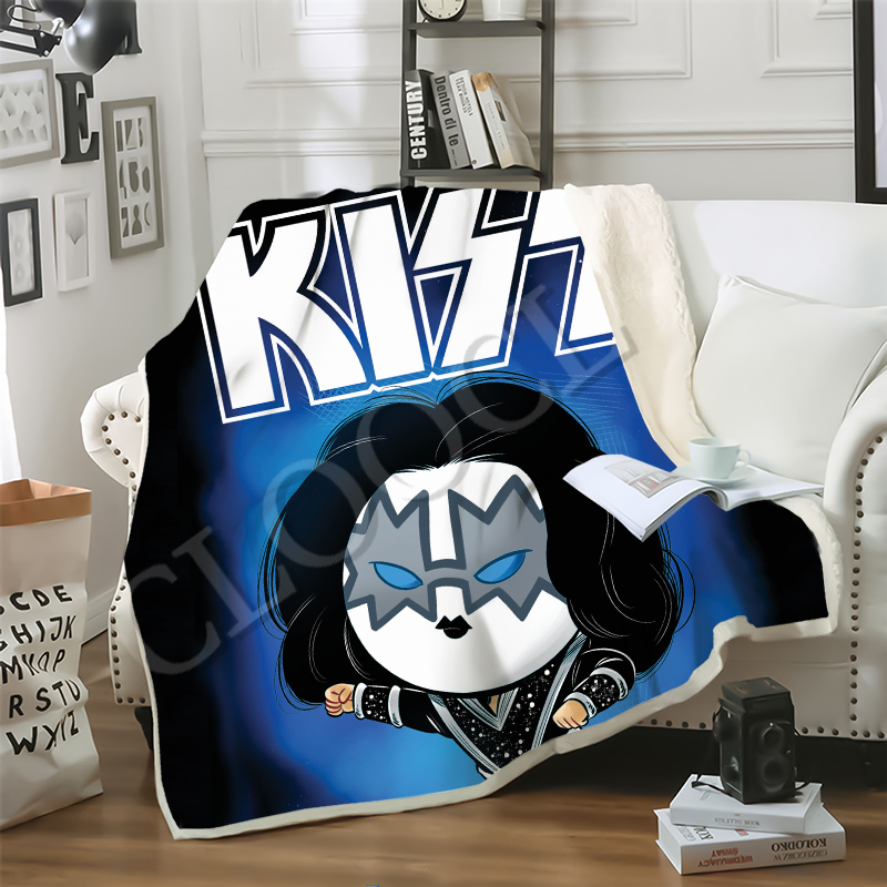 

CLOOCL Factory Wholesale Newest KISS Band Fashion Blanket 3D Print Double Layer Sherpa Blanket on Bed Home Textiles Dreamlike Style