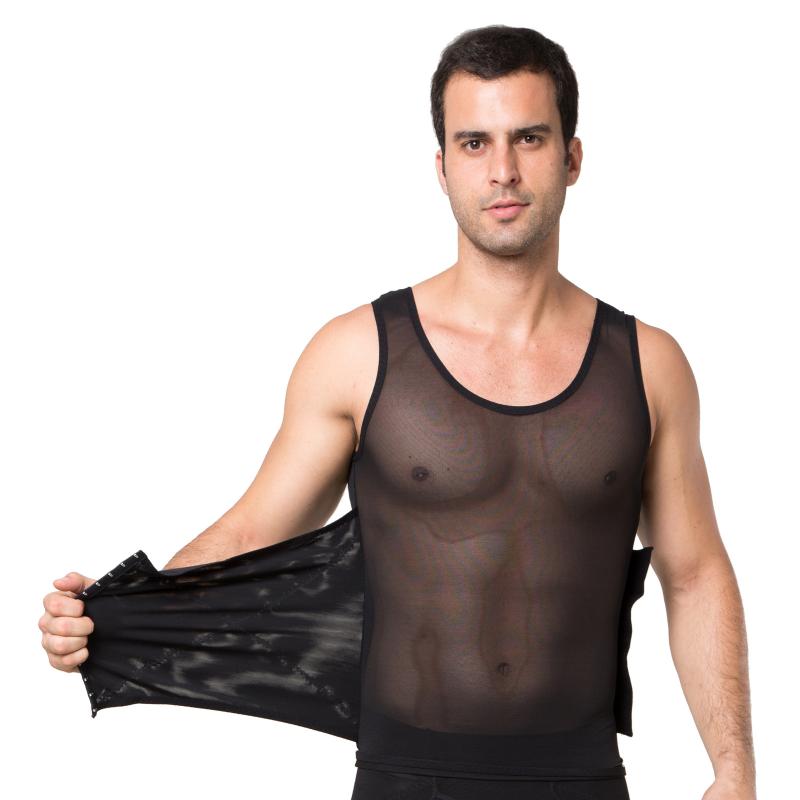 

Men Running Vest Slimming Sweat Shirt Gym Fitness Trainning Sportswear Male Compression Slim Vest Bodybuliding, Black
