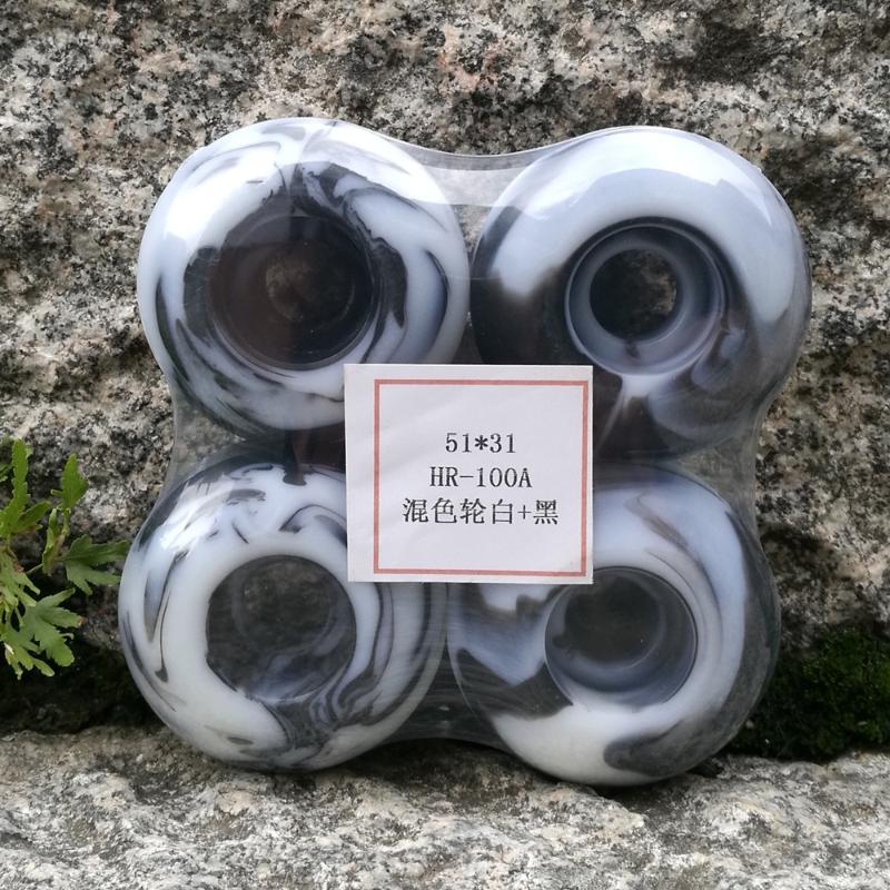 

SUPER Good quality conical shape 51mm 51*31mm skateboard wheels 100A, White color