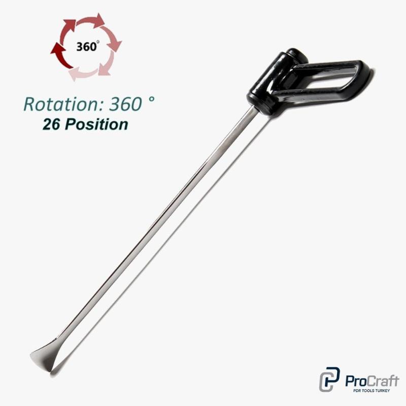 

ProCraft Whale Tail Adjustable Ratchet Handle Head:28x200mm Auto Car body repair tools bonnet tools door fender