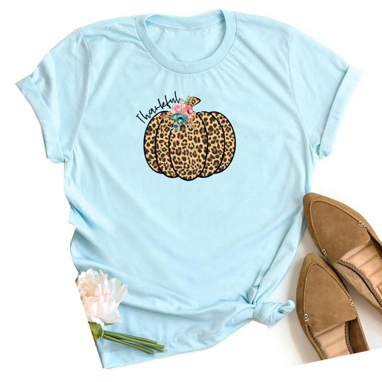 

Causal Womens T Shirt Tees Halloween Top Women T-shirt Pumpkin Print T Shirt Female, White