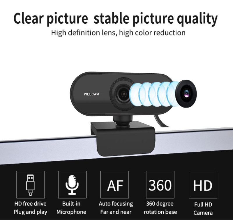 

2K Full HD USB Webcam Auto Focus Built-in Microphone High-end Video Call Camera Computer Peripherals Web Camera For PC Laptop