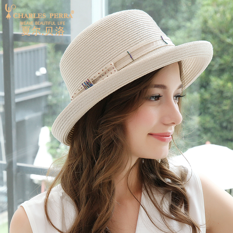 

Sunhat Female Vacation Visor Straw Hat Leisure Sun Protection Summer Women Hats Breathable Korean Version Travel Beach Cap H209, Blue
