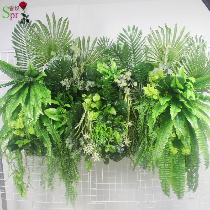 

SPR Free Shipping foliage green flower wall (only material)wedding backdrop artificial flower row arch decorative flore, Picture style