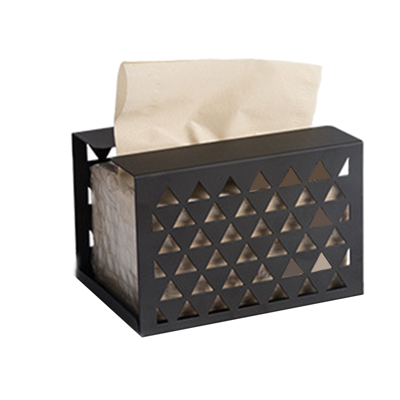 

TOP!-Rectangular Napkin Carton Iron Tissue Box Paper Holder Home Desk Storage Box Tissue
